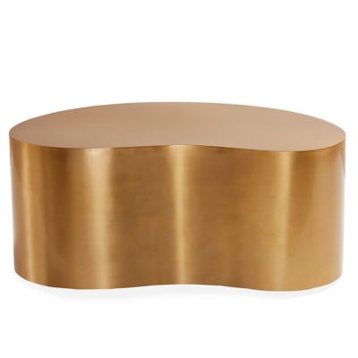 Brass Kidney Side Table
