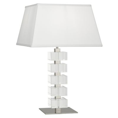 Monaco Table Lamp (Nickel and Clear Crystal Blocks)-OPEN BOX