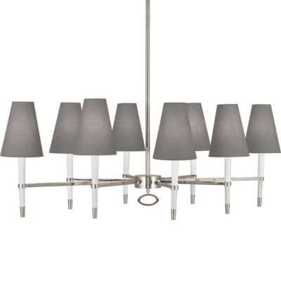 Ventana Oval Chandelier (White Wood with Nickel) - OPEN BOX