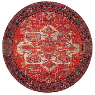 large red circle rug