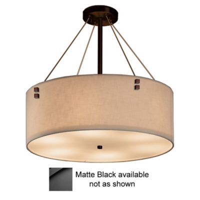 Textile Finials Drum Pendant (Crm/Blk/36/P Sq/LED) -OPEN BOX