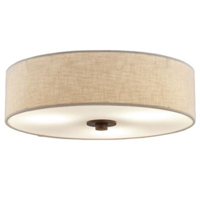 Textile Classic Flushmount (Cream|Dark Bronze) - OPEN BOX