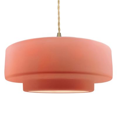 Radiance Pendant(Gloss Blush|Brass|L|Beige Twisted)-OPEN BOX