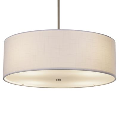 Textile Classic Drum Pendant (White|Nickel|24 In) - OPEN BOX