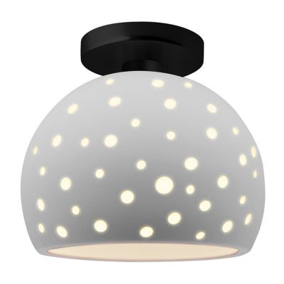 Perforated Globe LED Semi-Flushmount