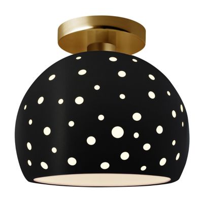 Perforated Globe LED Semi-Flushmount