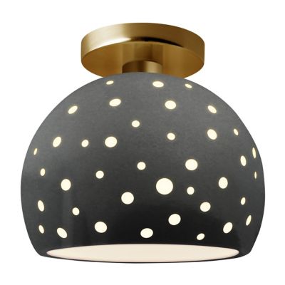 Perforated Globe LED Semi-Flushmount