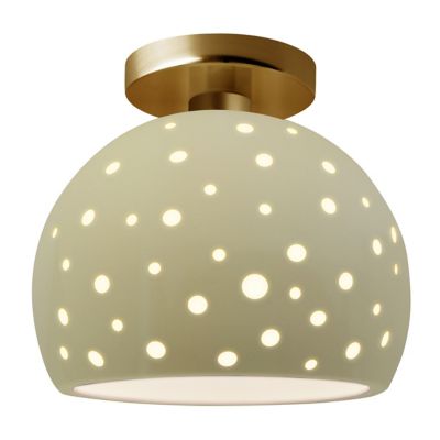 Perforated Globe LED Semi-Flushmount