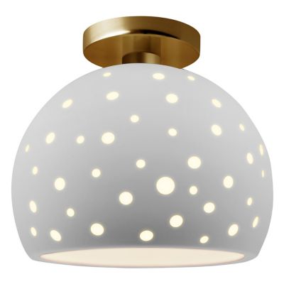 Perforated Globe LED Semi-Flushmount