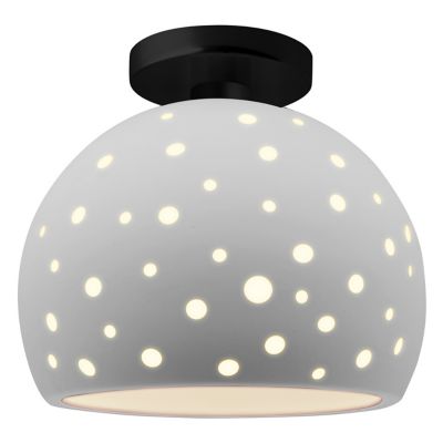 Perforated Globe LED Semi-Flushmount