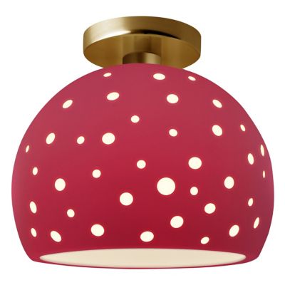 Perforated Globe LED Semi-Flushmount
