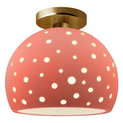 Perforated Globe LED Semi-Flushmount