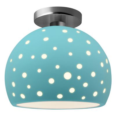 Perforated Globe LED Semi-Flushmount