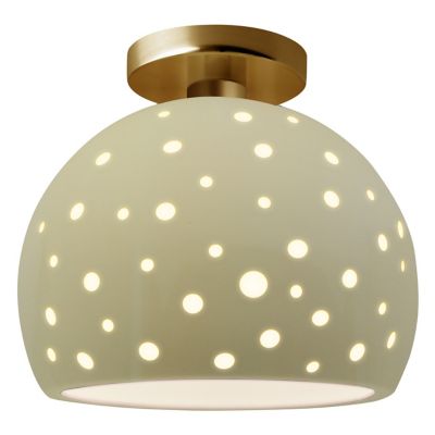 Perforated Globe LED Semi-Flushmount