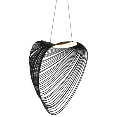 Madera LED Organic Pebble Layered Wood Pendant
