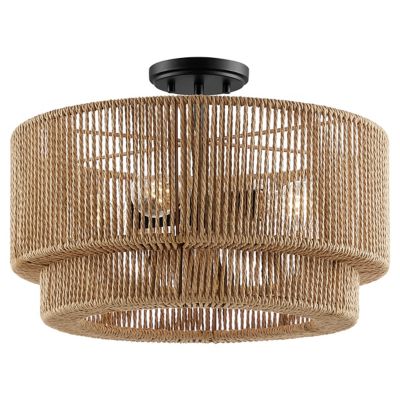 Milos Natural Rope Tier Semi-Flushmount