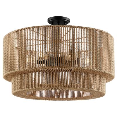 Milos Natural Rope Tier Semi-Flushmount