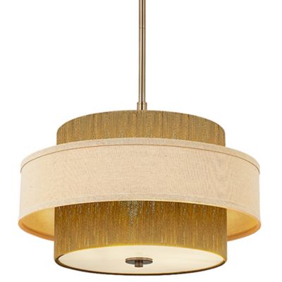 Narberth Layered Fabric and Natural Rope Pendant