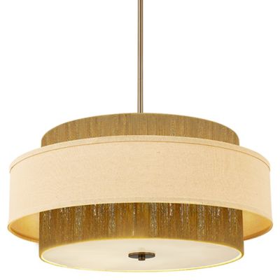 Narberth Layered Fabric and Natural Rope Pendant