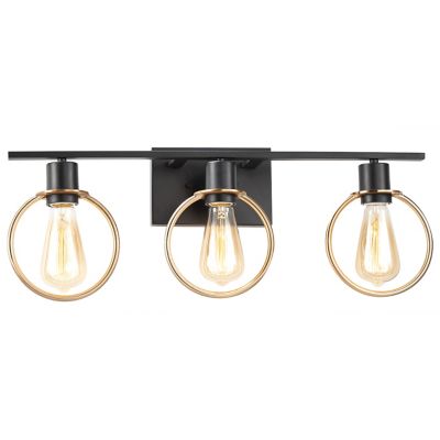 Volta Vanity Light (Black w/ Brass Ring|3 Light) - OPEN BOX