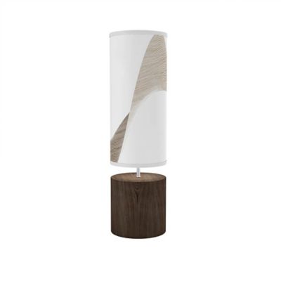 Tube Wood Base Table Lamp