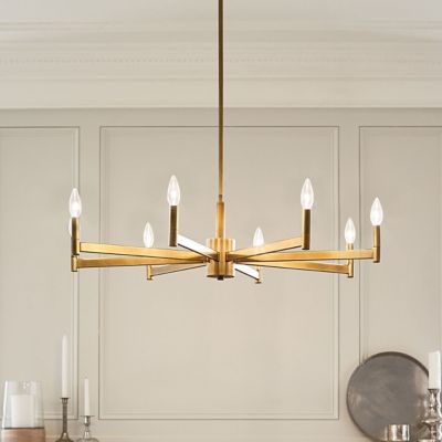 Shown in Natural Brass finish, 8 Light option, in use