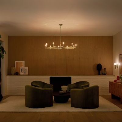 Shown in Natural Brass finish, 10 Light, in use