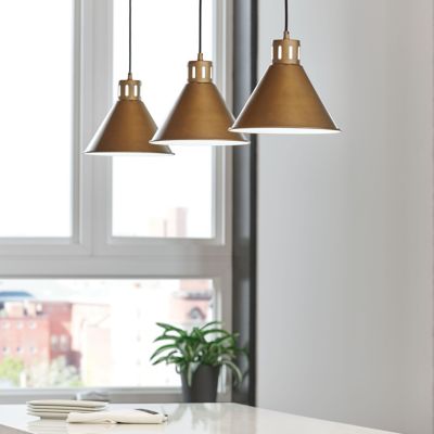 Shown in Natural Brass finish, in use, lit