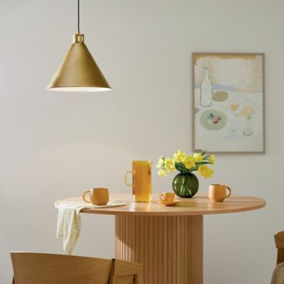 Shown in Natural Brass finish, in use, lit