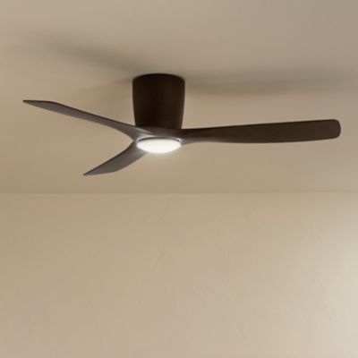 Shown in Satin Natural Bronze Fan Body with Walnut Blade finish, 54 inch size, in use