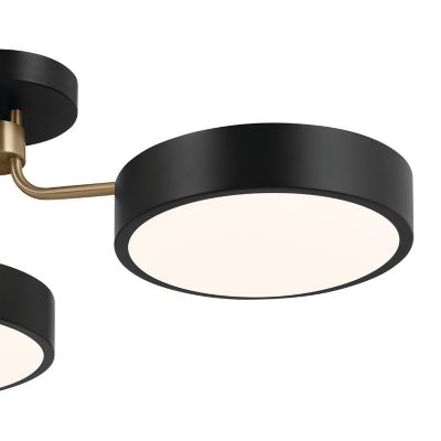 Shown in Black with Champagne Bronze finish, lit, Detail view