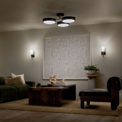 Shown in Black with Champagne Bronze finish, lit, in use