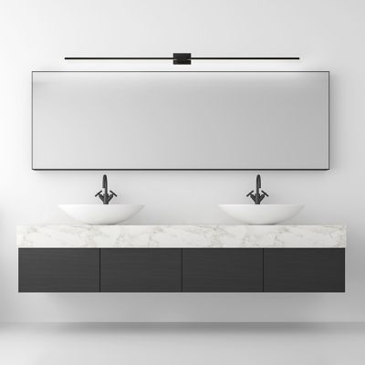 Shown in Matte Black finish, 60 in size, Center Mount option