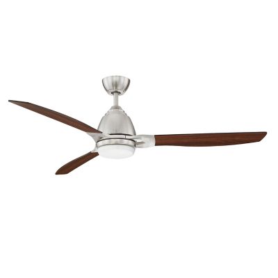 Eris LED Ceiling Fan (Satin NIckel w/Walnut blades)-OPEN BOX