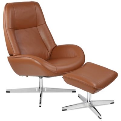 Roma Leather Recliner with Ottoman