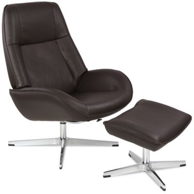 Roma Leather Recliner with Ottoman