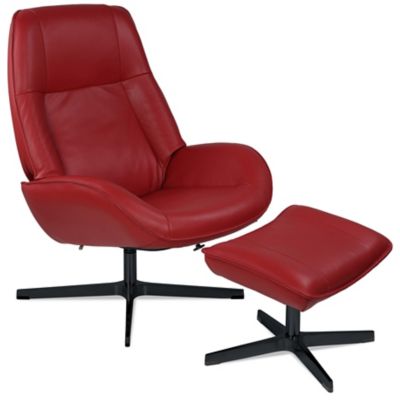 Roma Leather Recliner with Ottoman