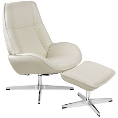 Bordeaux Leather Recliner with Ottoman