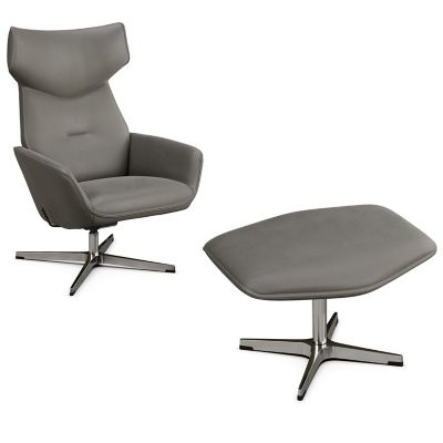 Palma Leather Recliner with Ottoman