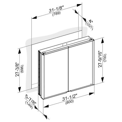 Royal Match Recessed Mirrored Medicine by Keuco at