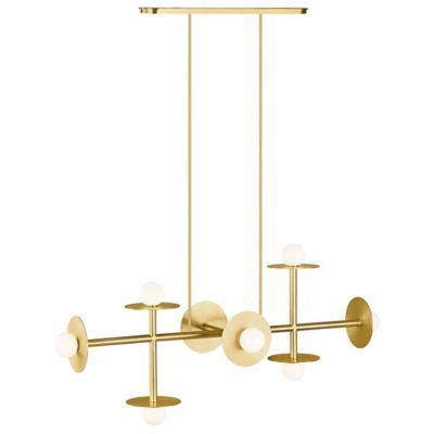 Visual Comfort Studio Palma 6-Light Chandelier in Burnished Brass