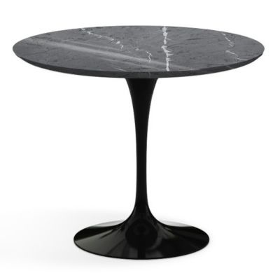 Shown in Grigio Marquina Shiny Coated Marble with Black Base, 36 Inch