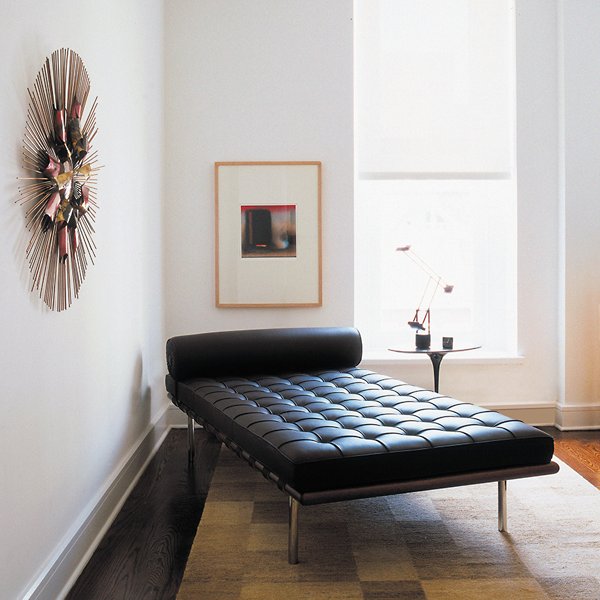Barcelona Couch with Straps in Matching Leather
