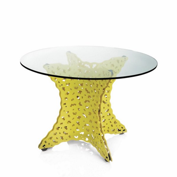 Topiary Dining Table with Tempered Glass Top