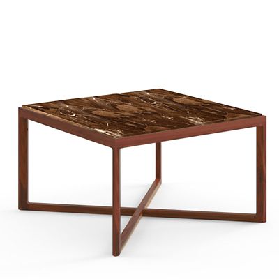 Krusin Square End Table with Marble Table Top