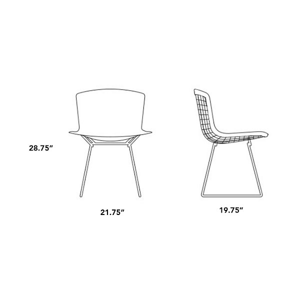 Bertoia Two-Tone Side Chair, Fully Upholstered