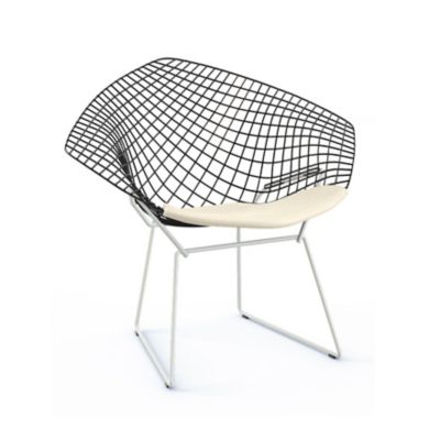 Bertoia Two-Tone Diamond Chair with Seat Cushion