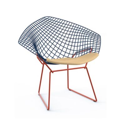 Bertoia Two-Tone Diamond Chair with Seat Cushion