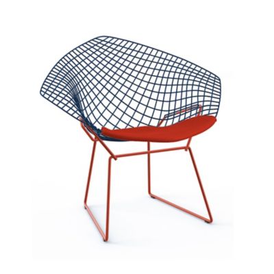 Bertoia Two-Tone Diamond Chair with Seat Cushion
