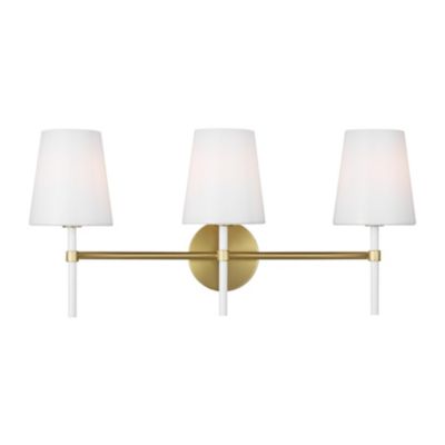 Visual Comfort Studio Monroe Floor Lamp in Burnished Brass And Gloss White  by Kate Spade New York 